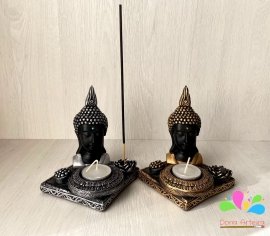 Incensário vareta base quadrada busto de buda 13 cm - várias cores - Image 2