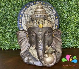 Busto de ganesha 29 cm - bronze e dourado - Image 2