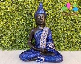 Kit buda sidarta posição bhairava mudra 23 cm e ganesha infantil 22 cm - azul marinho e preto - Image 3