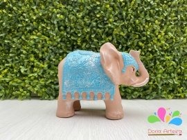 Elefante manto longo decorado 12 cm - azul claro - Image 2