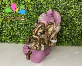 Kit buda sidarta posição bhairava mudra 23 cm e ganesha infantil 22 cm - ameixa e bronze velho - Image 2