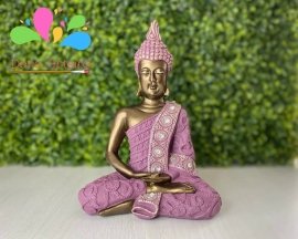 Kit buda sidarta posição bhairava mudra 23 cm e ganesha infantil 22 cm - ameixa e bronze velho - Image 5