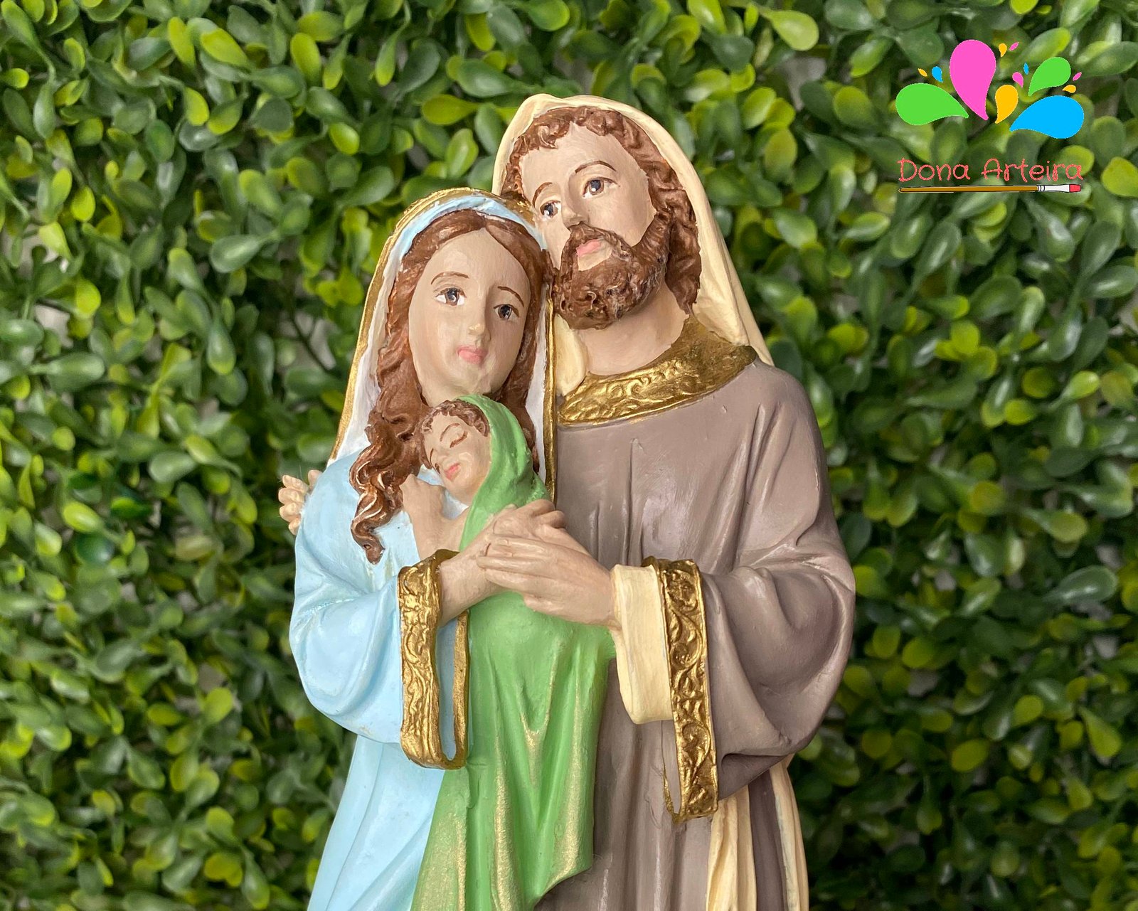 Sagrada Fam lia Com Menino Jesus Dormindo 20 Cm Cores Claras DONA 